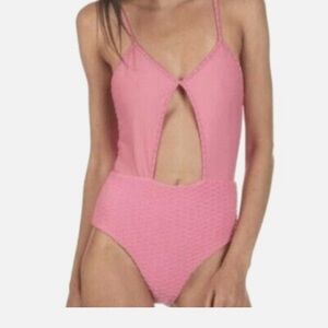 Maje Pink Textured Swimsuit
